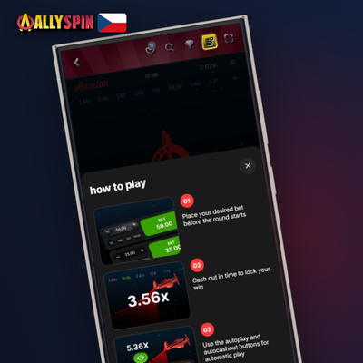 Ikona Auto-Cashout s cílovým násobiče pro výběr výhry v Aviator Allyspin Casino