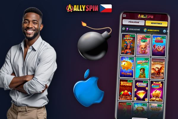 Allyspin Casino mobilní aplikace s biometrickým přihlášením přes Face ID na iPhone